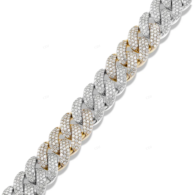 14K Gold Plated Miami Cuban Link Chain Bracelet CustomDiamJewel