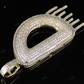 2" 1.25 CTW Diamond Letter 'D' 18K Solid Gold Initial Drip Pendant CustomDiamJewel