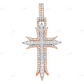 Three Row Lab Grown Diamond 14K Gold Sword Cross Pendant Hip Hop Pendent CustomDiamJewel