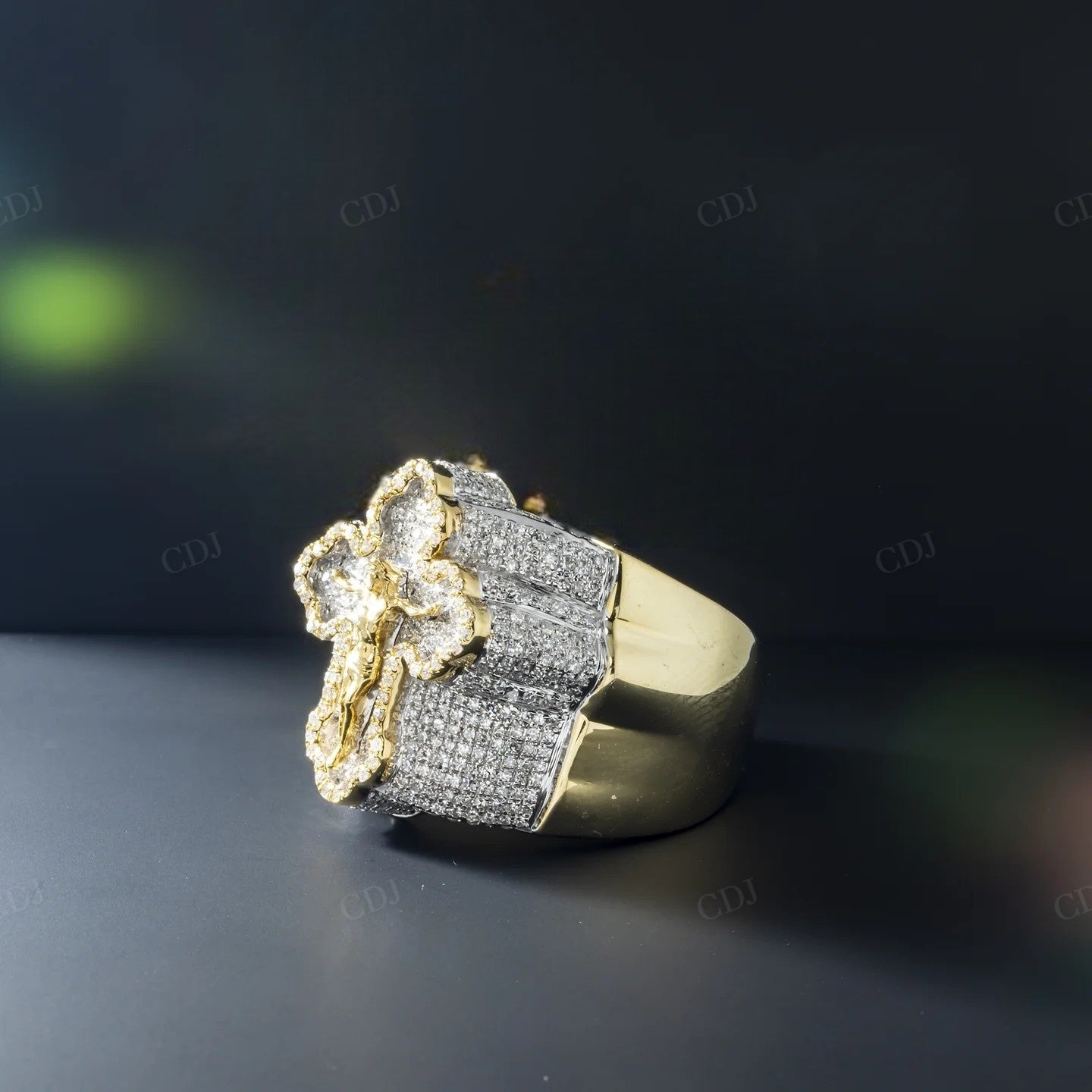 925 Silver Moissanite Crucifix Cross Ring hip hop ring customdiamjewel