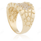 14k Yellow Gold Moissanite Diamond Textured Ring hip hop jewelry CustomDiamJewel