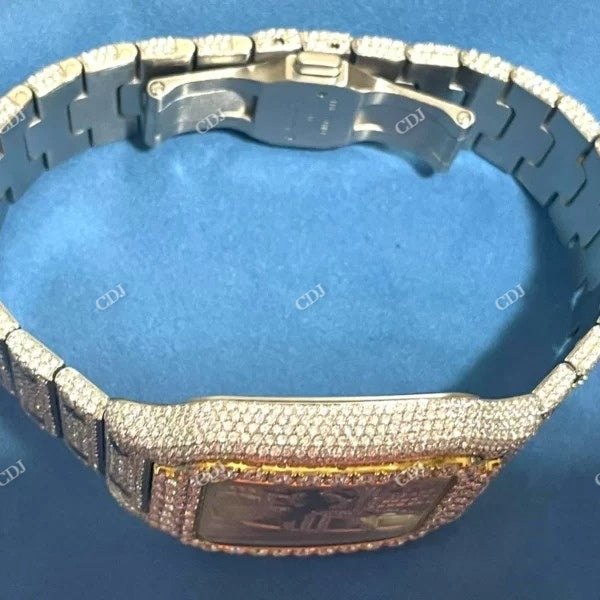 Cartier Skelton Iced Out Moissanite Hip Hop Watch customdiamjewel