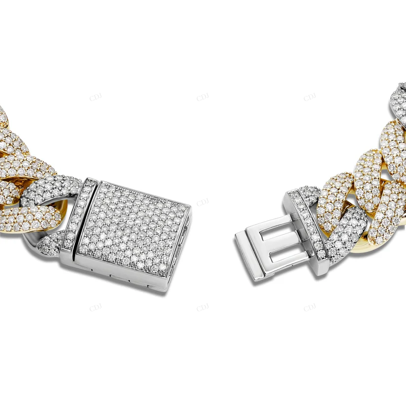 14K Gold Plated Miami Cuban Link Chain Bracelet CustomDiamJewel