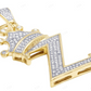 1.6" 0.55 CTW 10K Gold Natural Diamond Crown Initial "Z" Pendant CustomDiamJewel