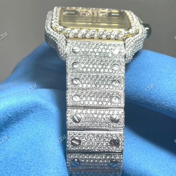 Cartier Skelton Iced Out Moissanite Hip Hop Watch customdiamjewel