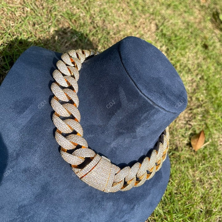 VVS Moissanite 925 Silver Miami Cuban Link Chain CustomDiamJewel