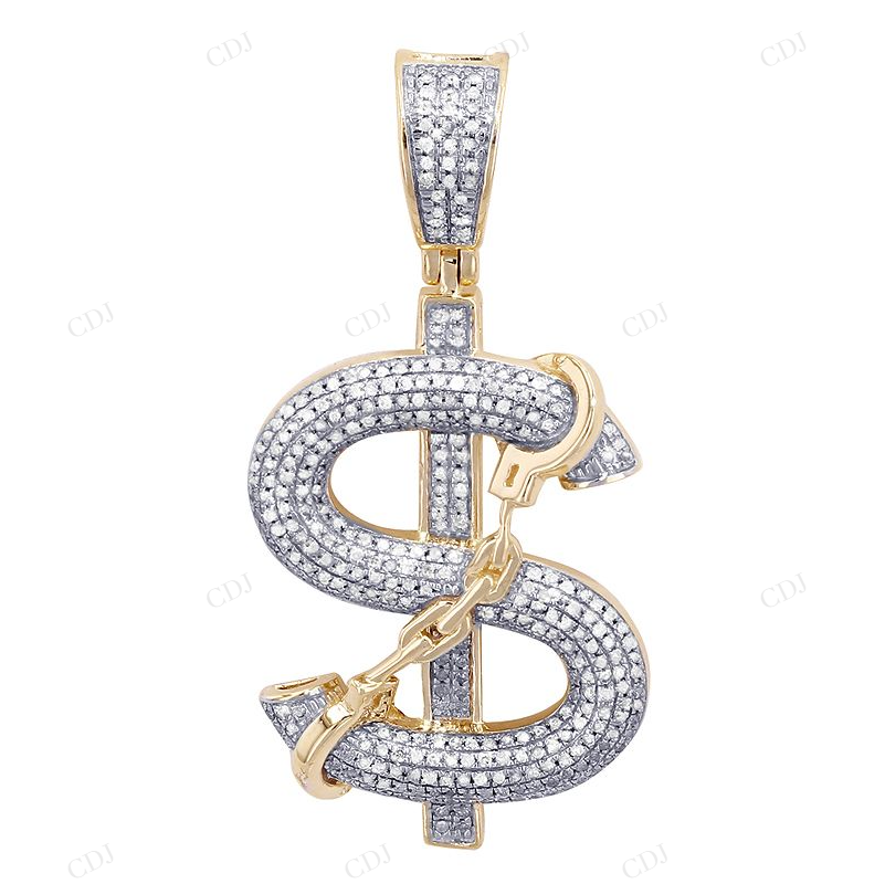 Sterling Silver Custom 1.6" Moissanite $ Pendant CustomDiamJewel