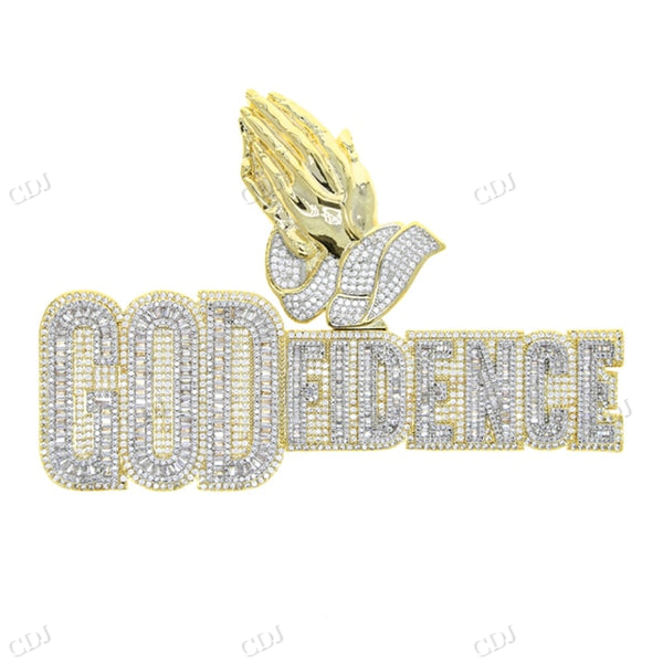 Hip Hop GOD FIDENCE Baguette Moissanite Pendant hip hop jewelry CustomDiamJewel
