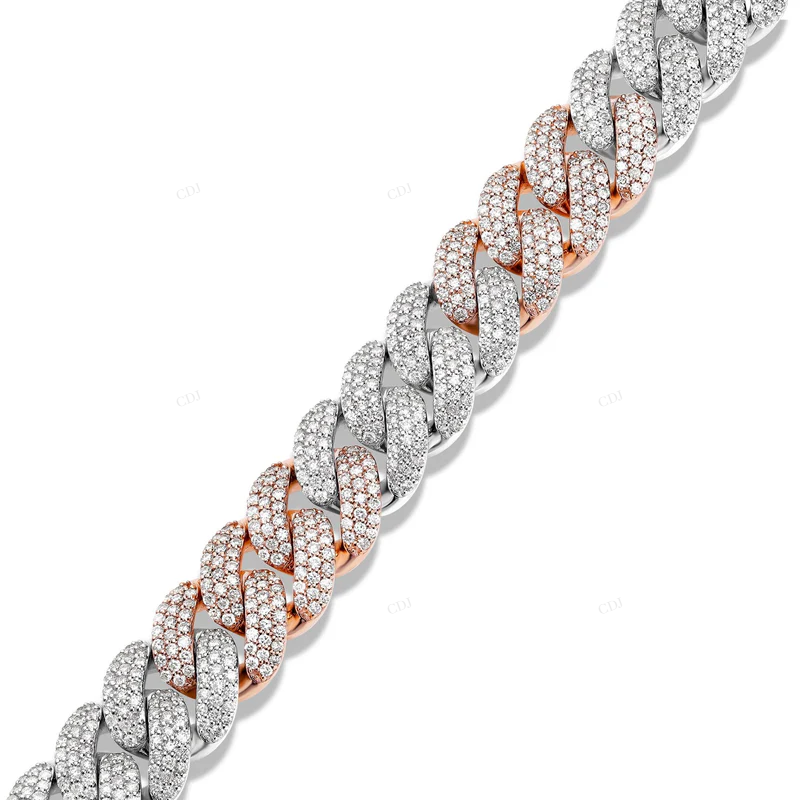 14K Gold Plated Miami Cuban Link Chain Bracelet CustomDiamJewel