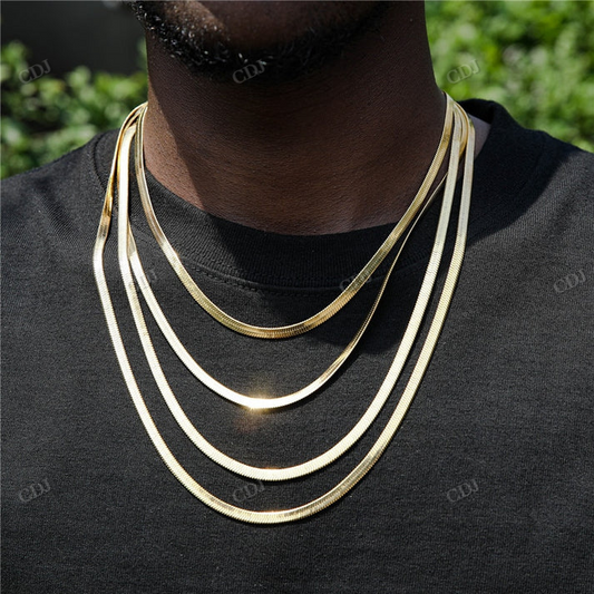 3-5MM Plain 10K Gold Chain hip hop jewelry CustomDiamJewel