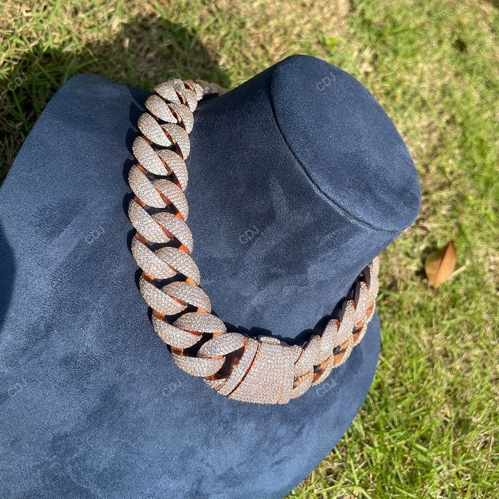 VVS Moissanite 925 Silver Miami Cuban Link Chain CustomDiamJewel