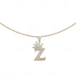 1.6" 0.55 CTW 10K Gold Natural Diamond Crown Initial "Z" Pendant CustomDiamJewel