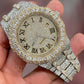Iced Out Diamond Two Tone AP Modified Roman Dial Watch customdiamjewel