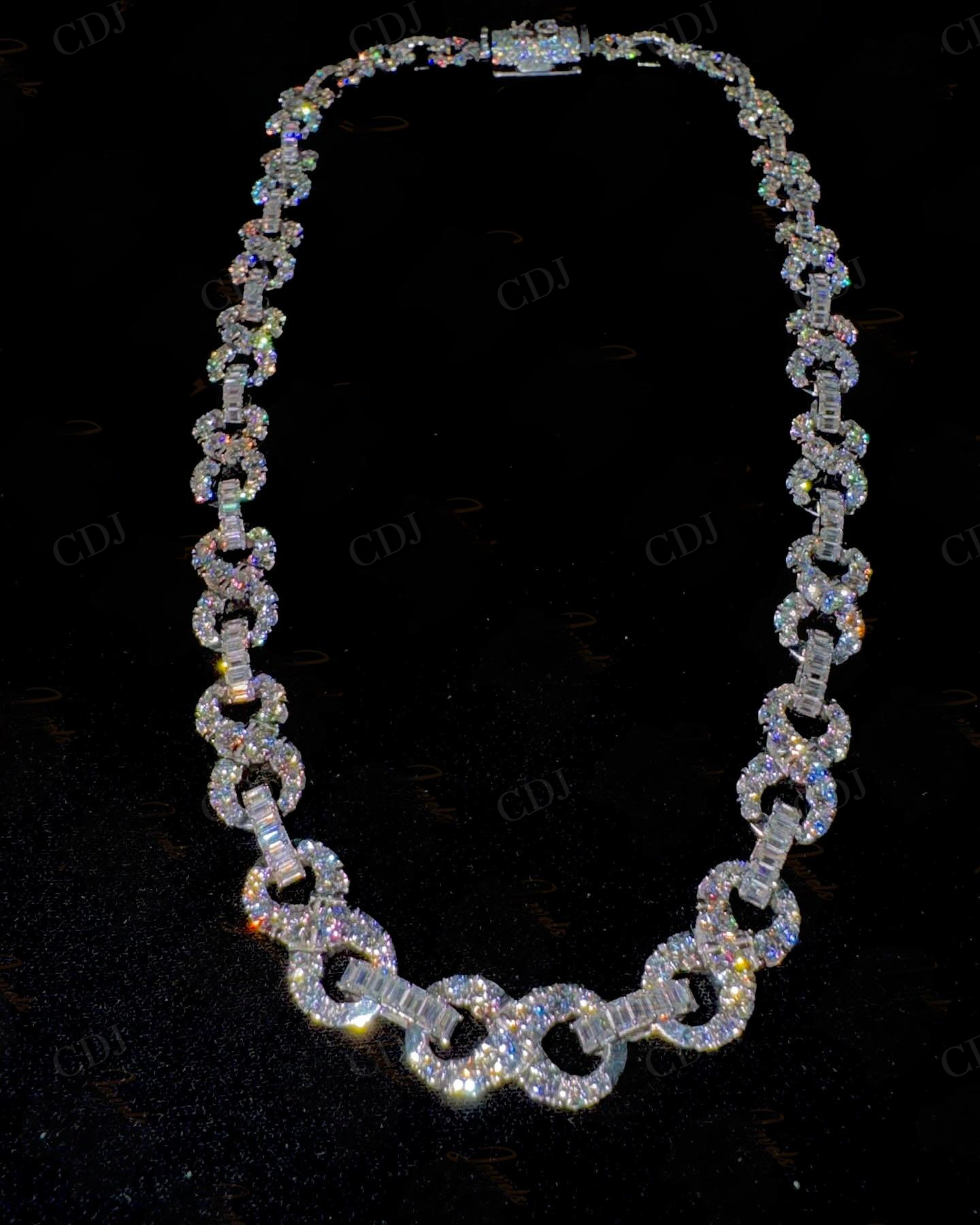 10mm Moissanite Diamond 925 silver Gold Plated Cuban Link Chain  customdiamjewel   