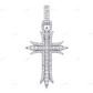 Three Row Lab Grown Diamond 14K Gold Sword Cross Pendant Hip Hop Pendent CustomDiamJewel