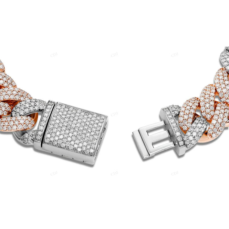 14K Gold Plated Miami Cuban Link Chain Bracelet CustomDiamJewel