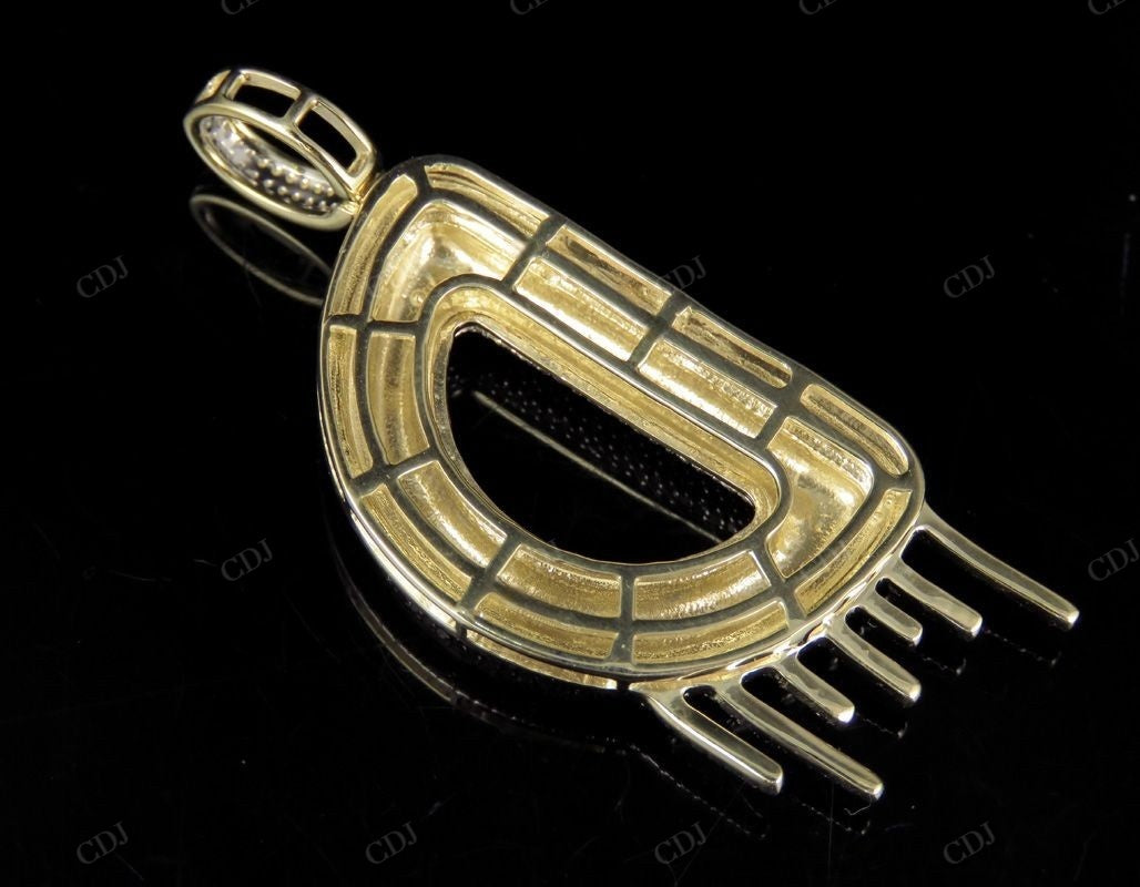 2" 1.25 CTW Diamond Letter 'D' 18K Solid Gold Initial Drip Pendant CustomDiamJewel