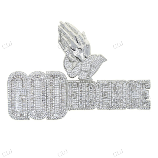 Hip Hop GOD FIDENCE Baguette Moissanite Pendant hip hop jewelry CustomDiamJewel