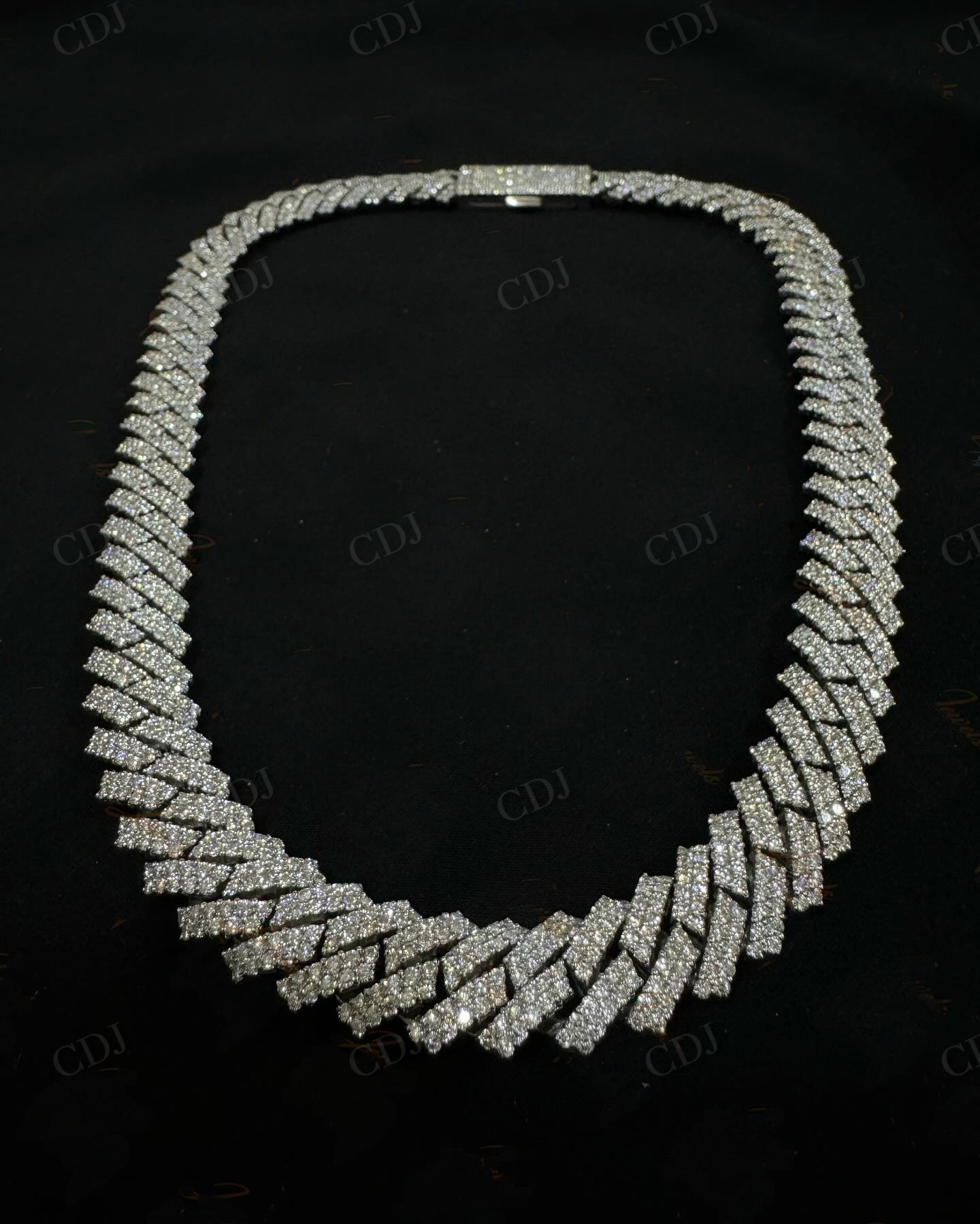 10mm Moissanite Diamond 925 silver Gold Plated Cuban Link Chain  customdiamjewel   