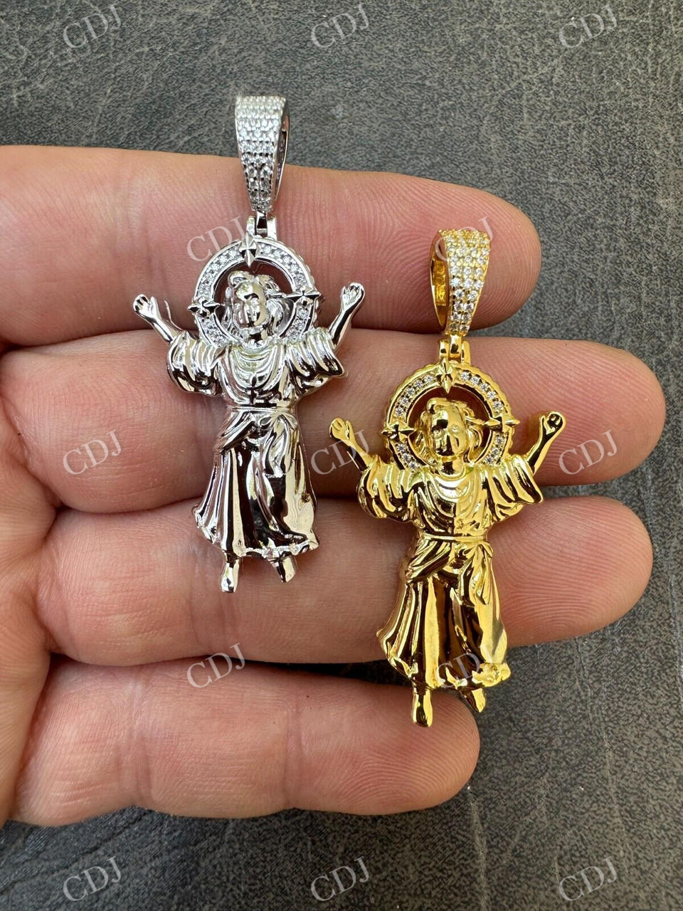 14K Gold Atocha Baby Jesus Pendant  customdiamjewel   