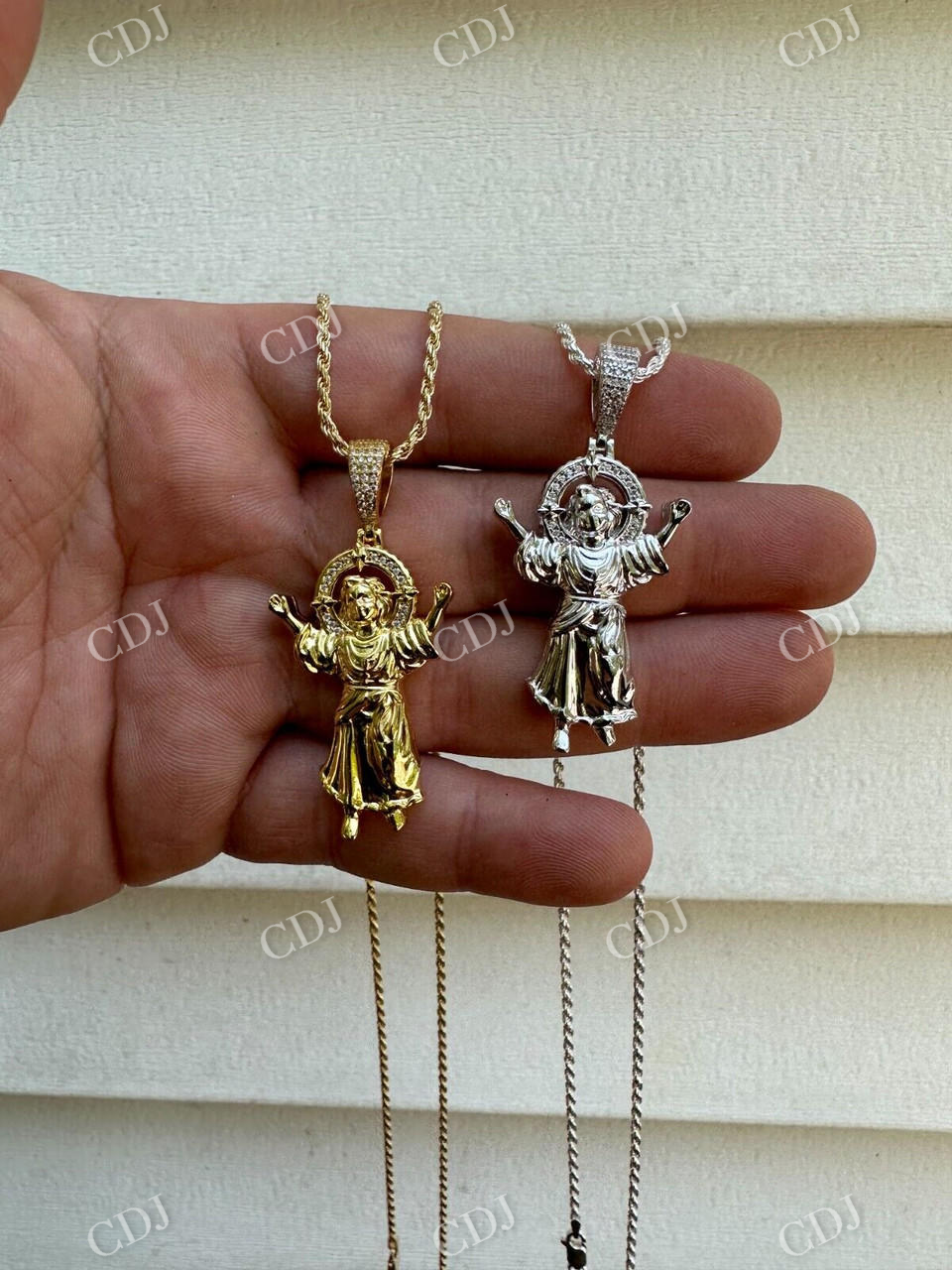 14K Gold Atocha Baby Jesus Pendant  customdiamjewel   
