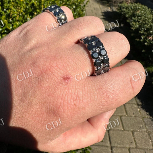 Round Cut Black Diamond Tennis Band  customdiamjewel   