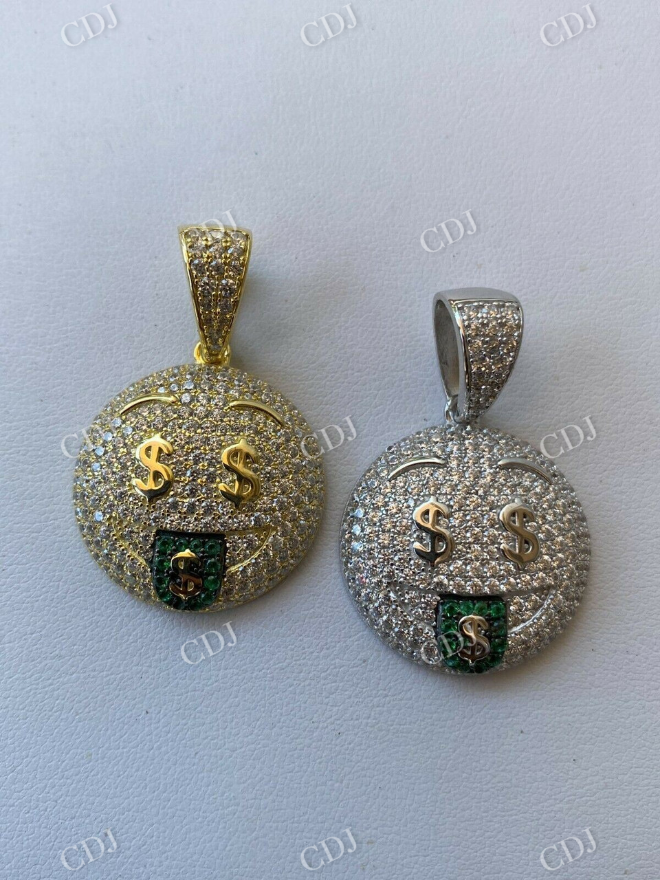 Hip Hop Emoji Money Mouth Rich Money Pendant  customdiamjewel   