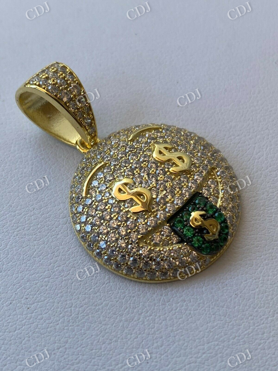 Hip Hop Emoji Money Mouth Rich Money Pendant  customdiamjewel   