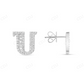 Baguette and Round Diamond Initial "U" Stud Earrings Stud earrings CustomDiamJewel