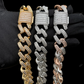 VVs Moissanite Two Tone Miami Cuban Link Chain CustomDiamJewel