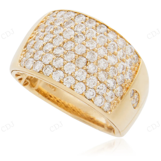 Solid Yellow Gold Iced Out Hip Hop Lab Grown Diamond Ring hip hop jewelry CustomDiamJewel