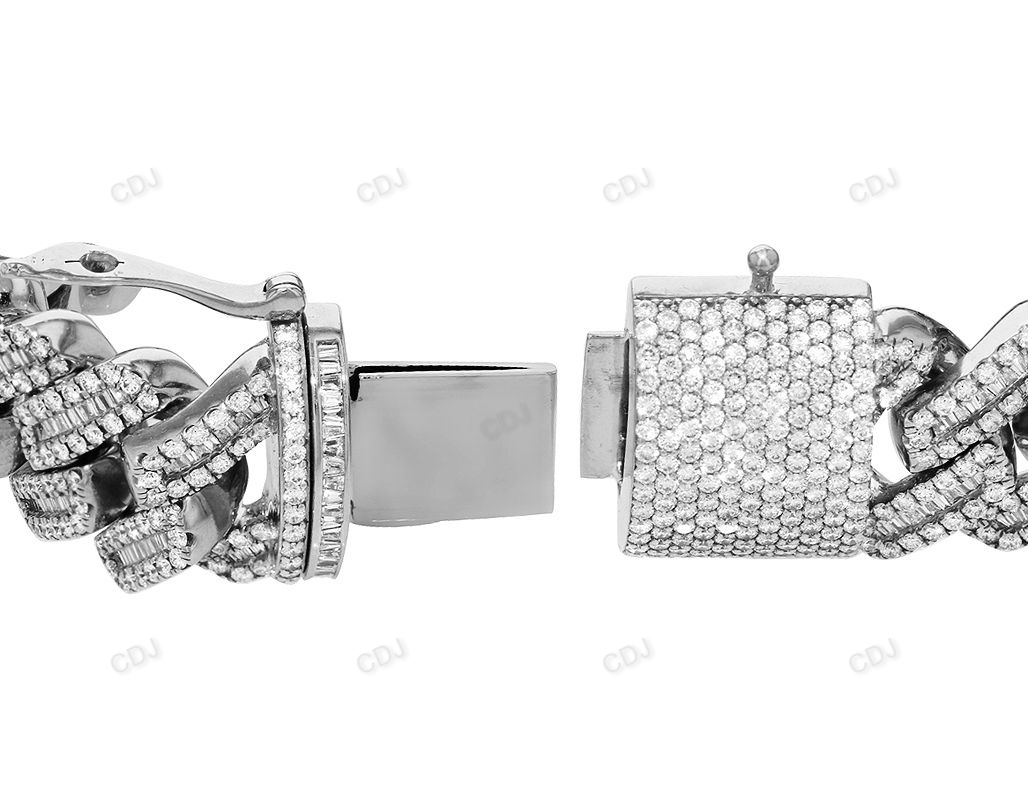 Silver Moissanite Premium Cuban Mens Bracelet hip hop jewelry customdiamjewel