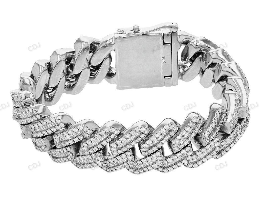 Silver Moissanite Premium Cuban Mens Bracelet hip hop jewelry customdiamjewel