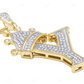 1.6" 0.55 CTW 10K Gold Natural Diamond Crown Initial "Y" Pendant CustomDiamJewel