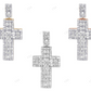 2 Inch Emerald Cut Lab Grown Diamond Gold Cluster Cross Pendant Hip Hop Pendent CustomDiamJewel