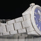 Luxury Blue Dial Rolex Date Just Moissanite Diamond Wrist Watch customdiamjewel
