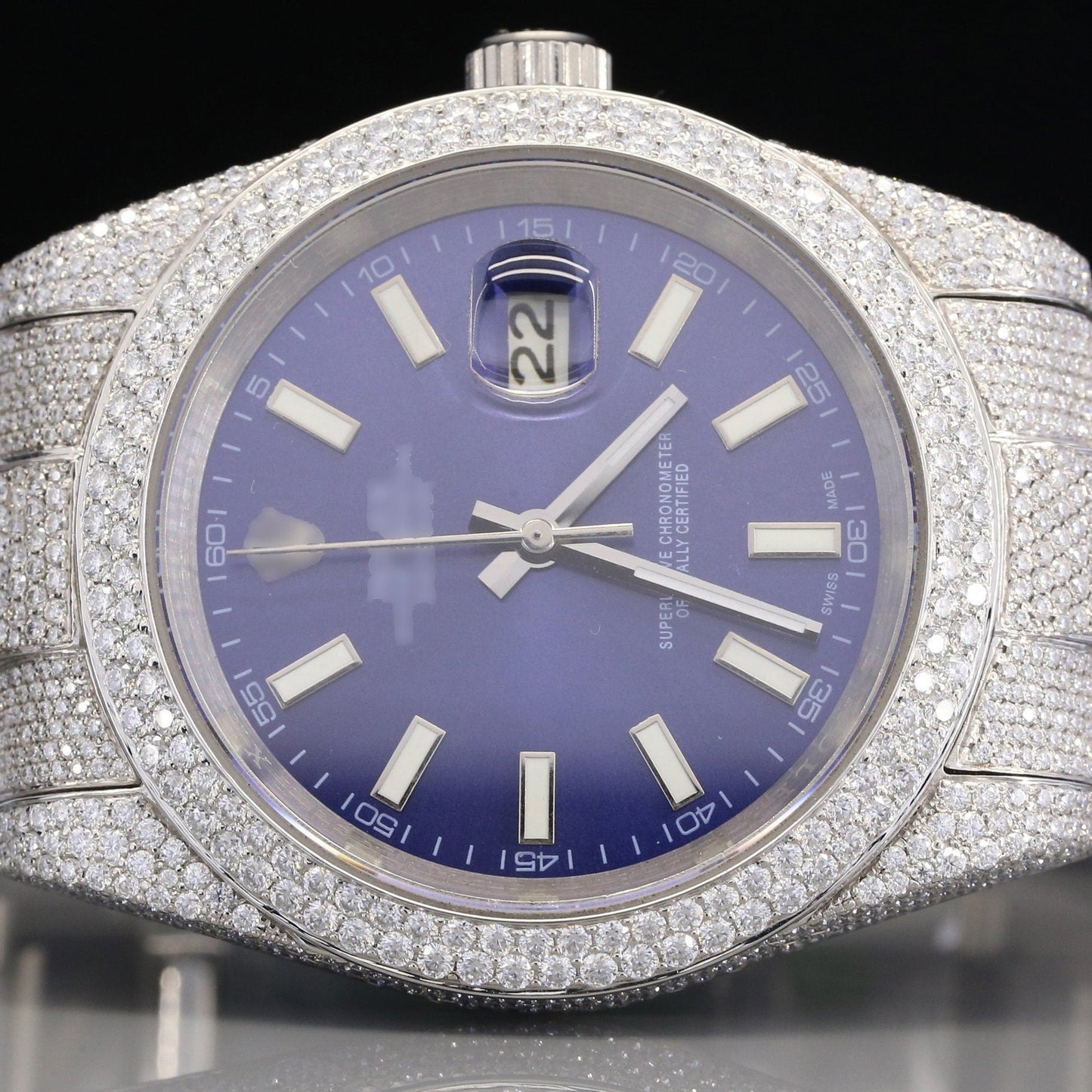 Luxury Wrist Jewelry Iced Out Custom Logo Rolex Natural Diamond Watch customdiamjewel