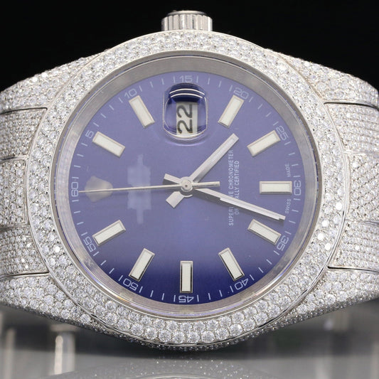 Luxury Wrist Jewelry Iced Out Custom Logo Rolex Natural Diamond Watch customdiamjewel