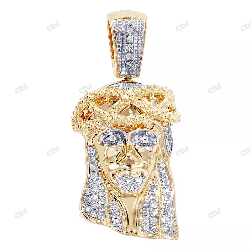 Custom Gold Plated Fully Iced Out Jesus Pendant hip hop jewelry CustomDiamJewel