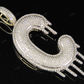 2" 1.34 CTW Solid Gold Natural Diamond Letter 'C' Initial Drip Pendant CustomDiamJewel