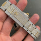 Two Tone Diamond Arabic Dial Fully Iced Out Rolex Sky Dweller Wrist Watch customdiamjewel