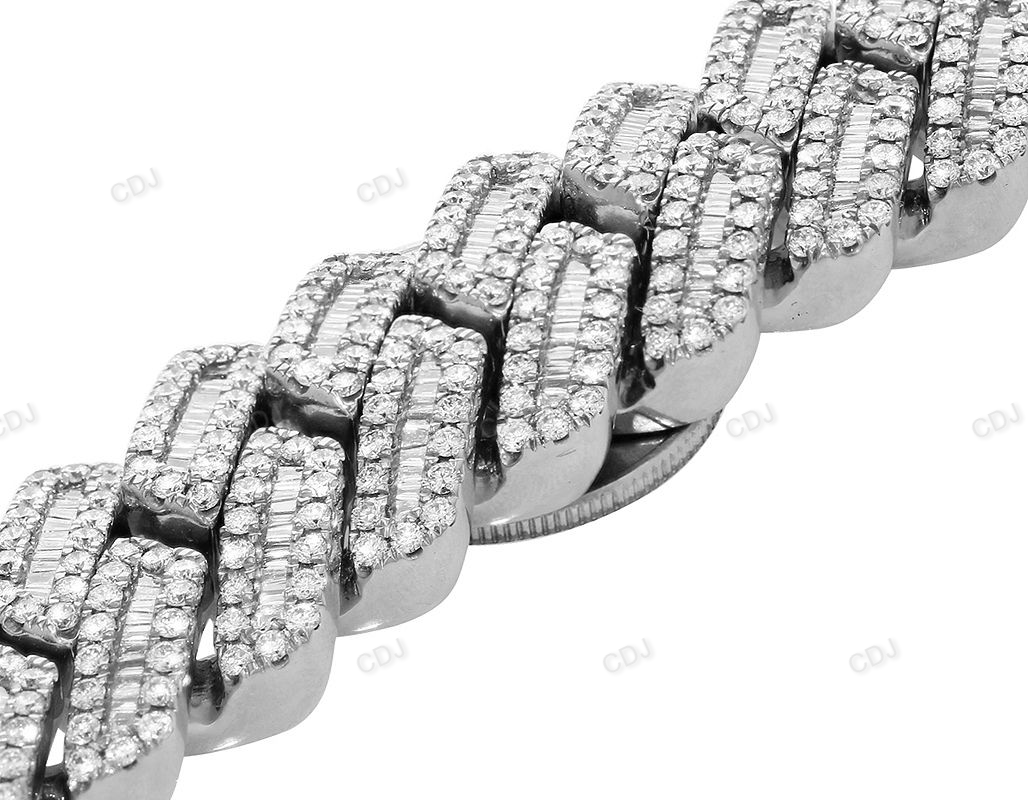 Silver Moissanite Premium Cuban Mens Bracelet hip hop jewelry customdiamjewel