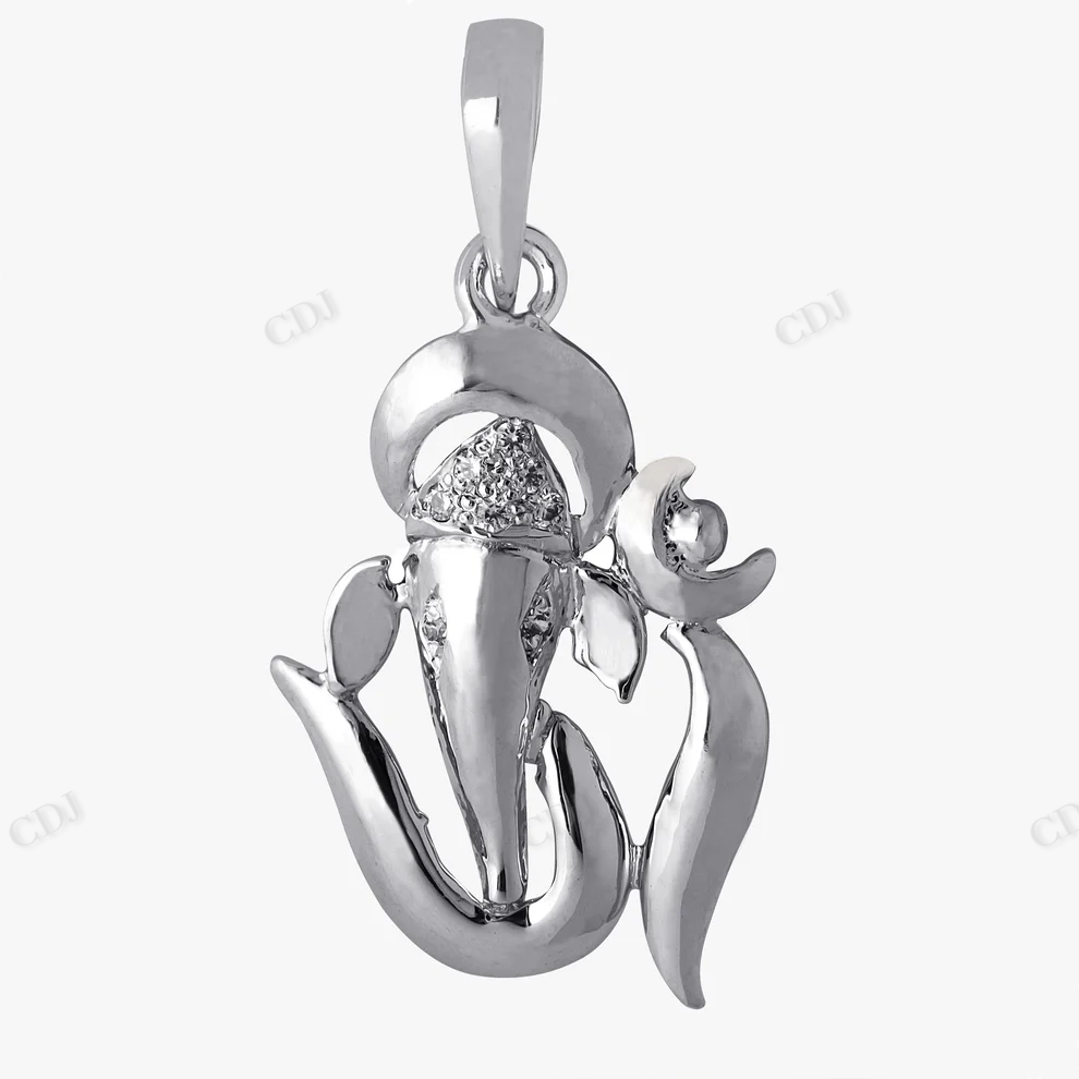 Sterling Silver Moissanite God Ganesha Pendant hip hop jewelry CustomDiamJewel