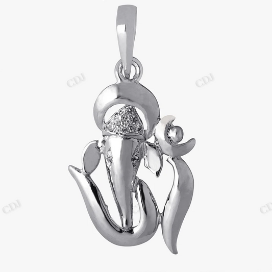 Sterling Silver Moissanite God Ganesha Pendant hip hop jewelry CustomDiamJewel