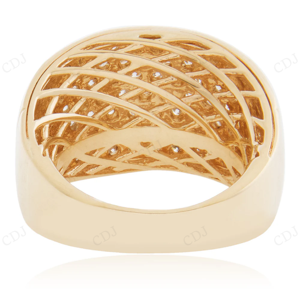 Solid Yellow Gold Iced Out Hip Hop Lab Grown Diamond Ring hip hop jewelry CustomDiamJewel