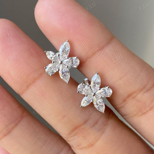 Marquise Cut Lab Grown Diamond Stud Earrings