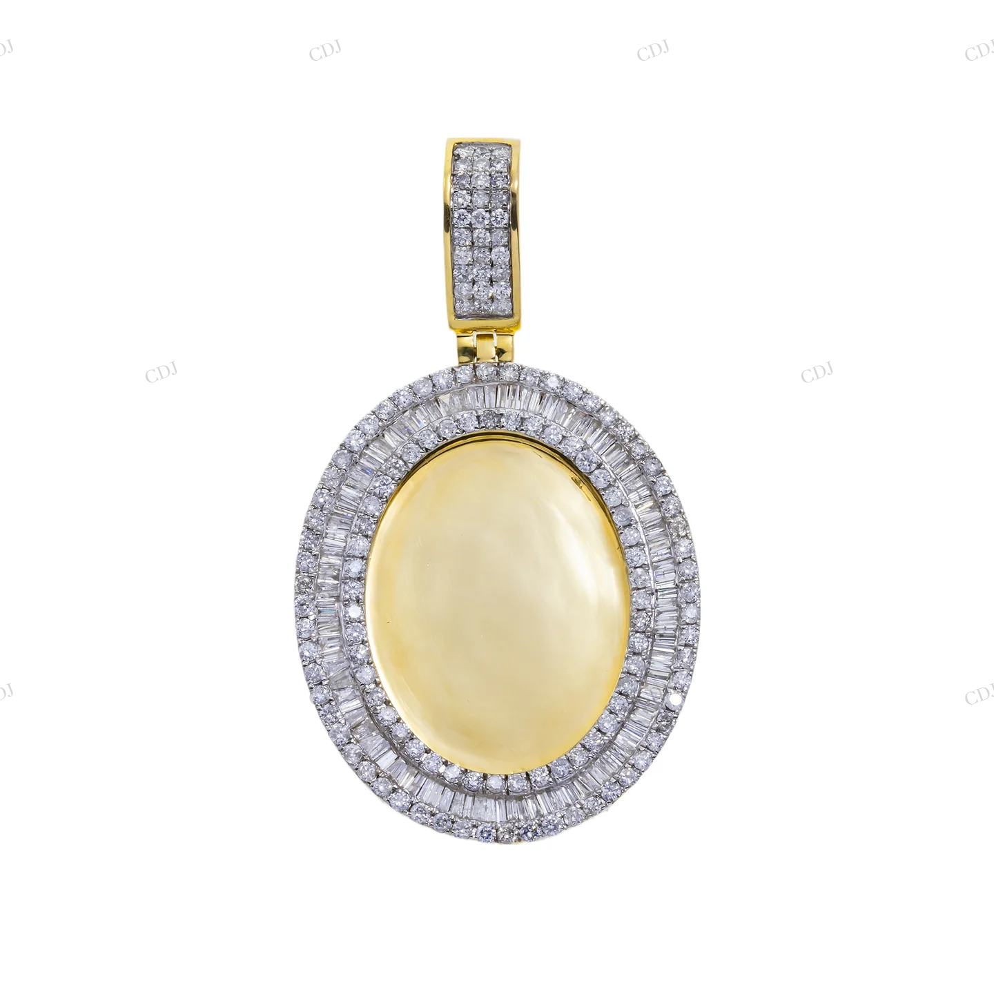 Baguette Moissanite Oval Memory Pendant hip hop jewelry CustomDiamJewel