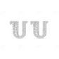 Baguette and Round Diamond Initial "U" Stud Earrings Stud earrings CustomDiamJewel