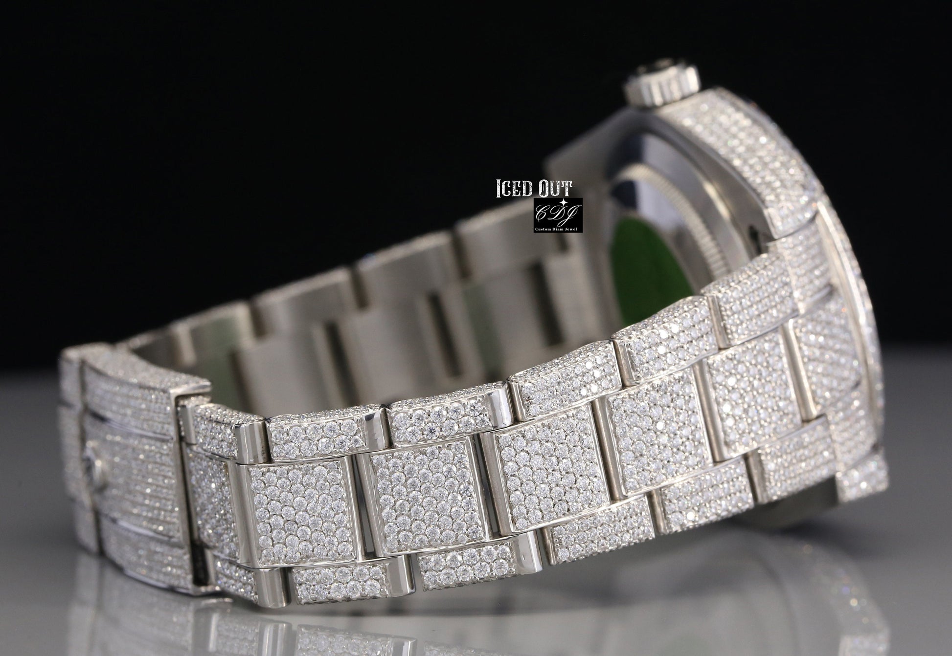 Luxury Wrist Jewelry Iced Out Custom Logo Rolex Natural Diamond Watch customdiamjewel