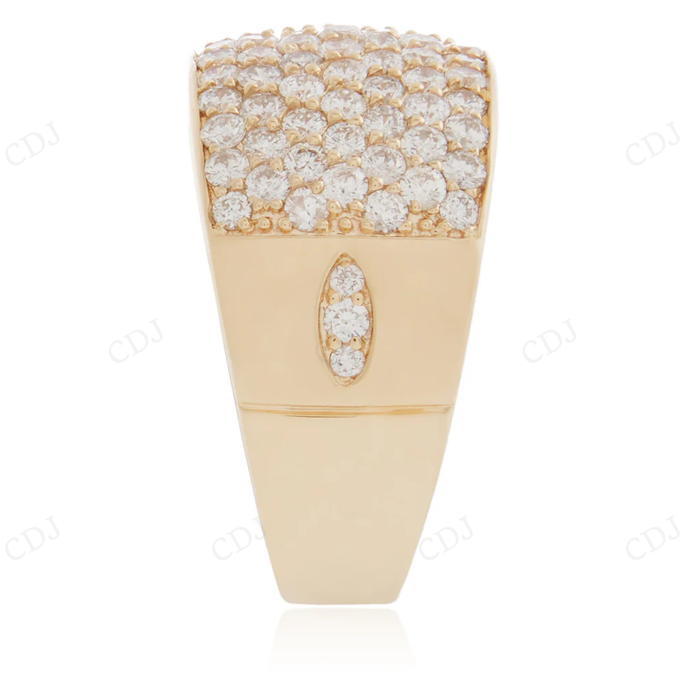 Solid Yellow Gold Iced Out Hip Hop Lab Grown Diamond Ring hip hop jewelry CustomDiamJewel